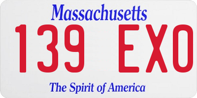 MA license plate 139EX0