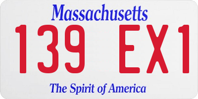 MA license plate 139EX1