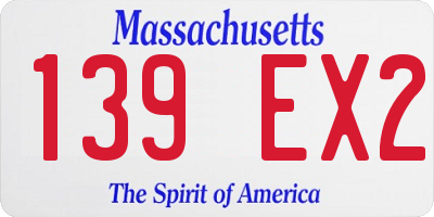 MA license plate 139EX2