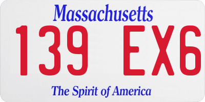 MA license plate 139EX6