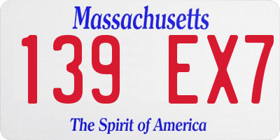 MA license plate 139EX7