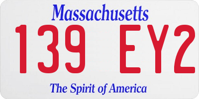 MA license plate 139EY2