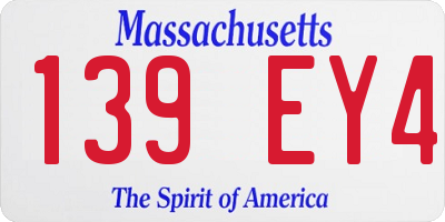 MA license plate 139EY4