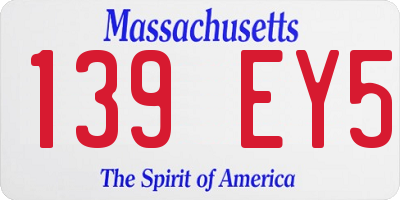 MA license plate 139EY5