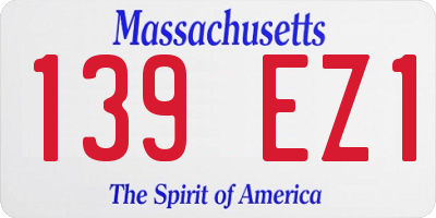 MA license plate 139EZ1