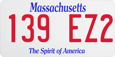 MA license plate 139EZ2