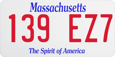 MA license plate 139EZ7