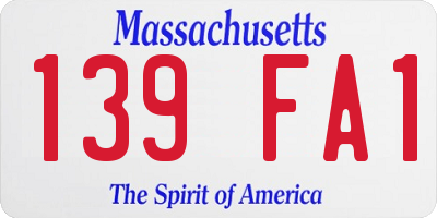 MA license plate 139FA1