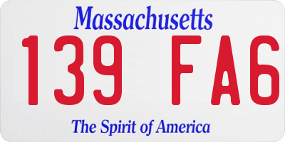 MA license plate 139FA6