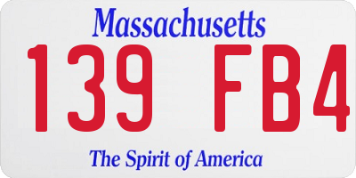 MA license plate 139FB4