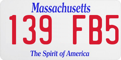 MA license plate 139FB5