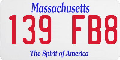 MA license plate 139FB8