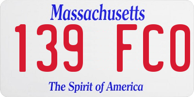 MA license plate 139FC0