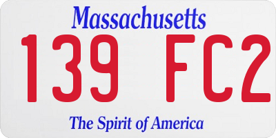 MA license plate 139FC2