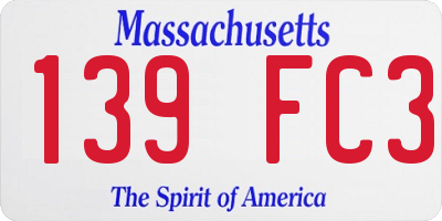 MA license plate 139FC3