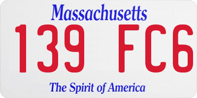 MA license plate 139FC6