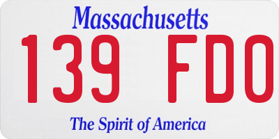 MA license plate 139FD0
