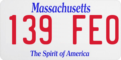 MA license plate 139FE0