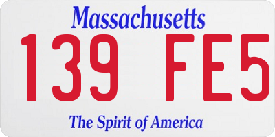 MA license plate 139FE5