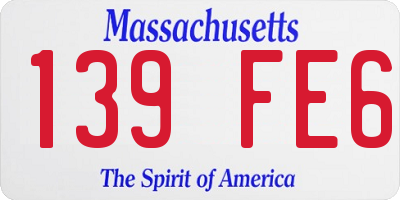 MA license plate 139FE6