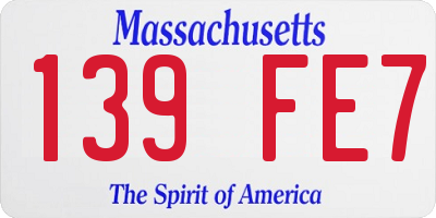 MA license plate 139FE7