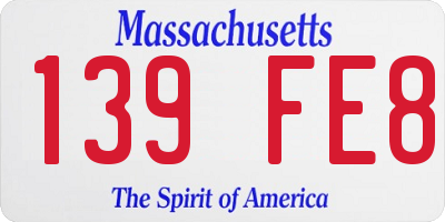 MA license plate 139FE8