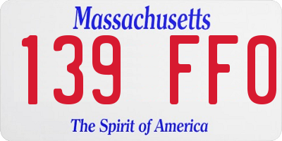 MA license plate 139FF0