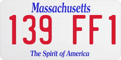 MA license plate 139FF1