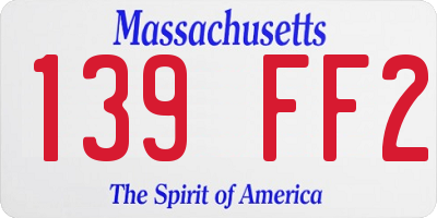 MA license plate 139FF2