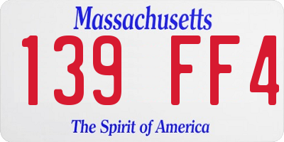 MA license plate 139FF4