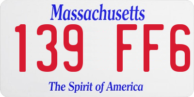 MA license plate 139FF6