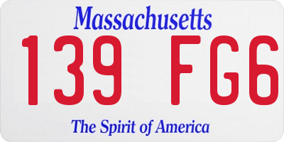 MA license plate 139FG6