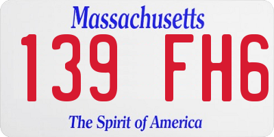 MA license plate 139FH6