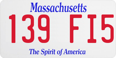 MA license plate 139FI5