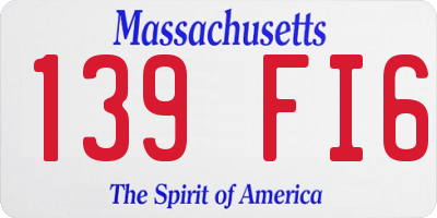 MA license plate 139FI6