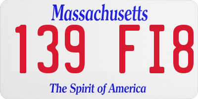 MA license plate 139FI8