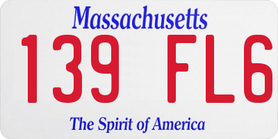 MA license plate 139FL6