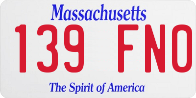 MA license plate 139FN0