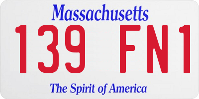 MA license plate 139FN1