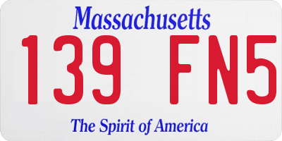 MA license plate 139FN5