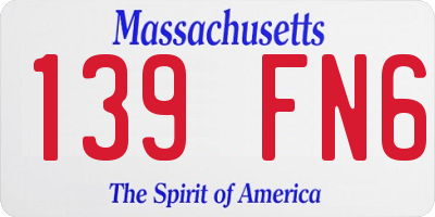 MA license plate 139FN6