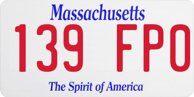 MA license plate 139FP0