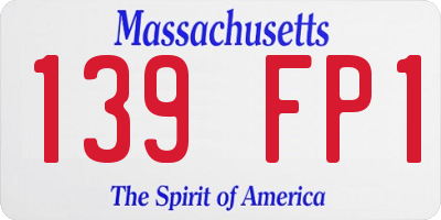 MA license plate 139FP1
