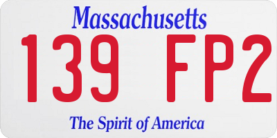 MA license plate 139FP2