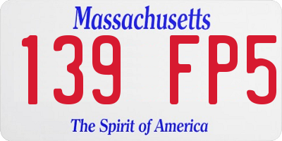 MA license plate 139FP5