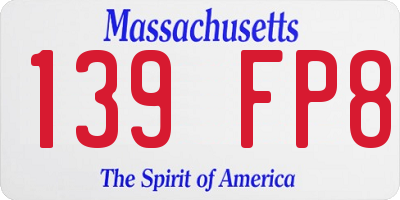 MA license plate 139FP8