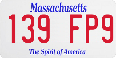 MA license plate 139FP9