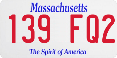 MA license plate 139FQ2