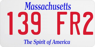 MA license plate 139FR2