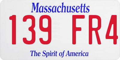 MA license plate 139FR4